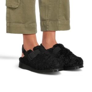 Dr. Martens Jorge II Deluxe Borg Slingback Mules in Black | 37 NWT